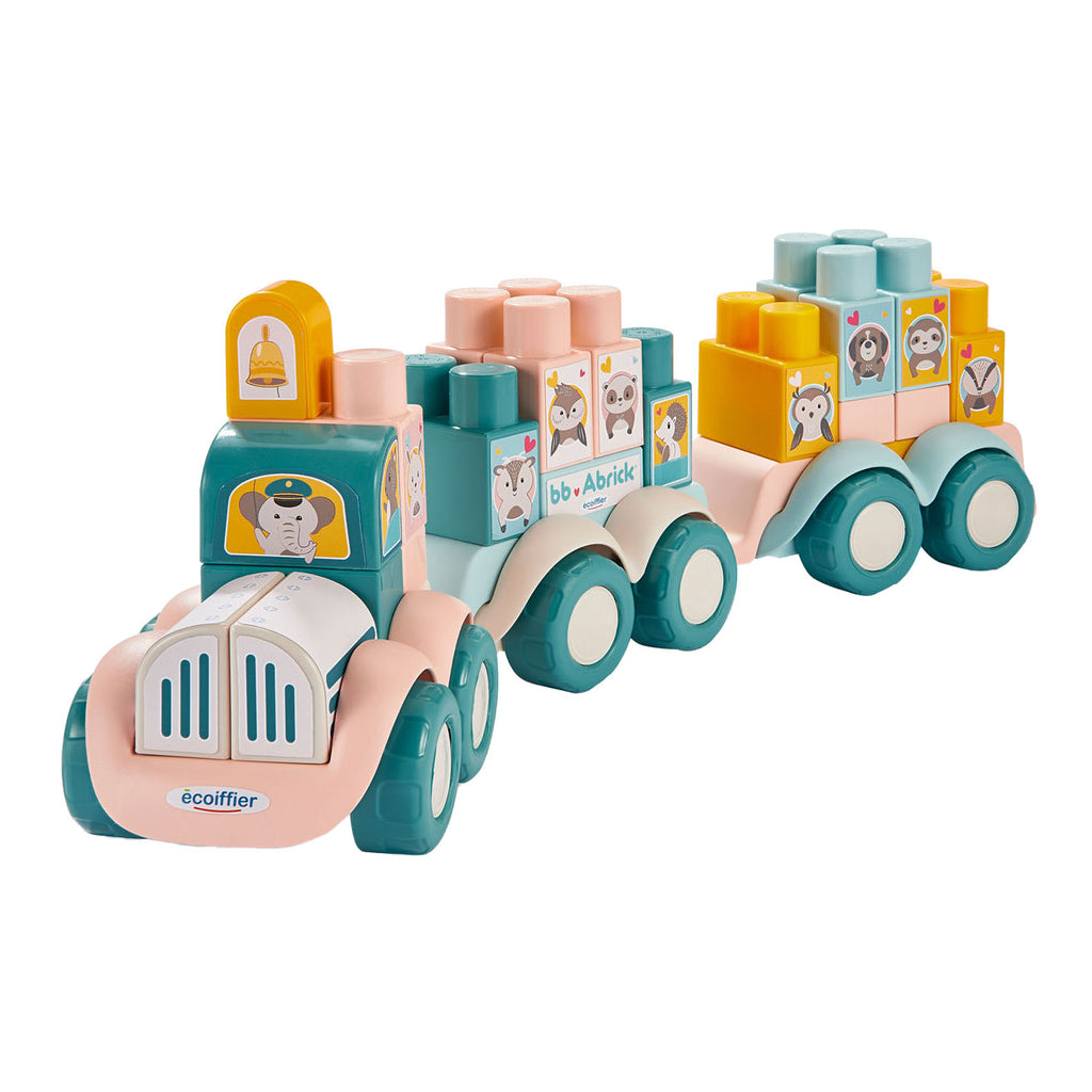 Abrick ecoiffier bb dierentrein met bouwblokken - 51dlg.