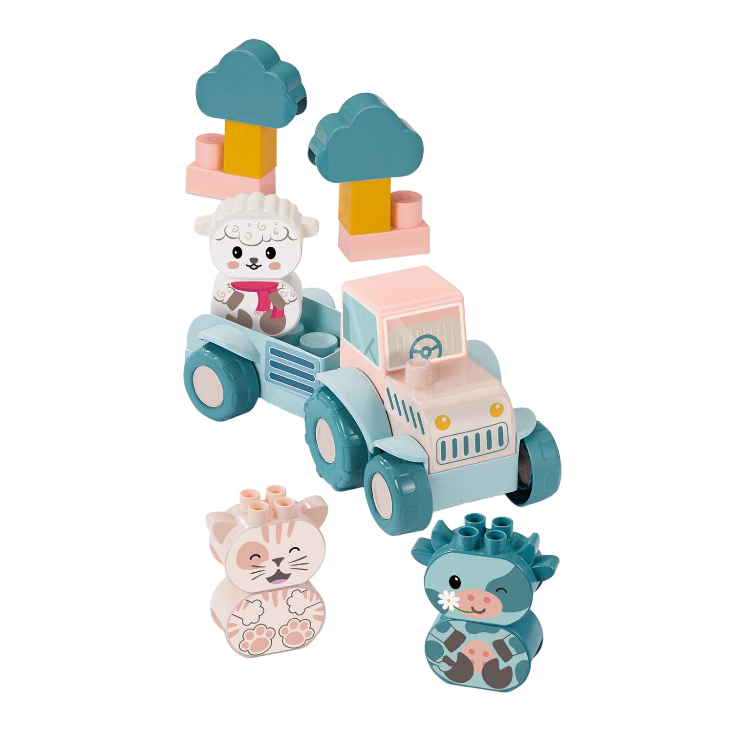Abrick ecoiffier bb baby mijn eerste tractor met grappige dieren - 25dlg.