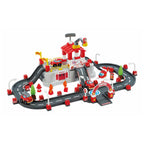 Ecoiffier Abrick - bouwset - brandweer speelton met deksel als speelbasis - accessoires voor mini-stad - vanaf 18 mnd - 117 dlg.