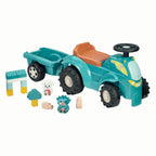 Ecoiffier bb abrick bestuurbare tractor met aanhanger - 15dlg.
