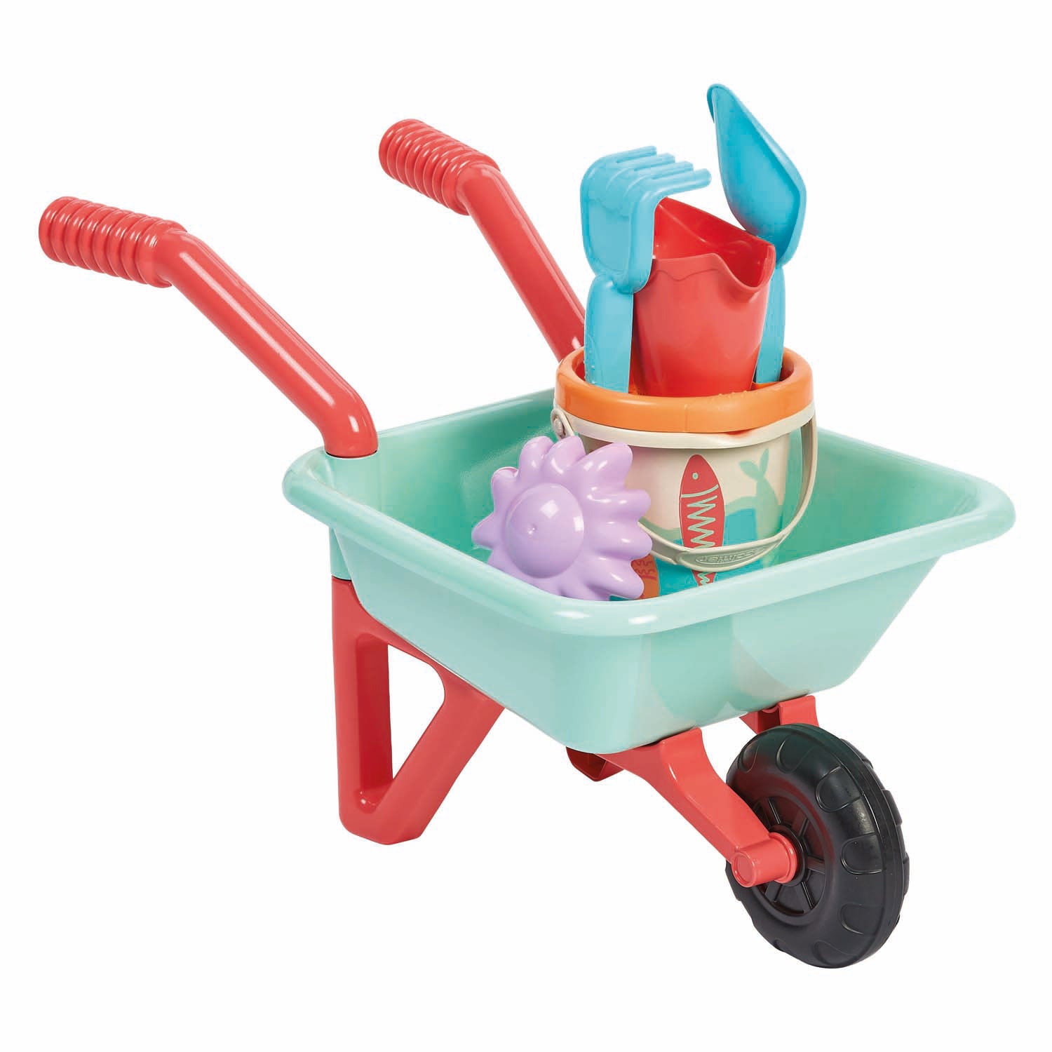 Ecoiffier kruiwagen met accessoires - 7dlg.