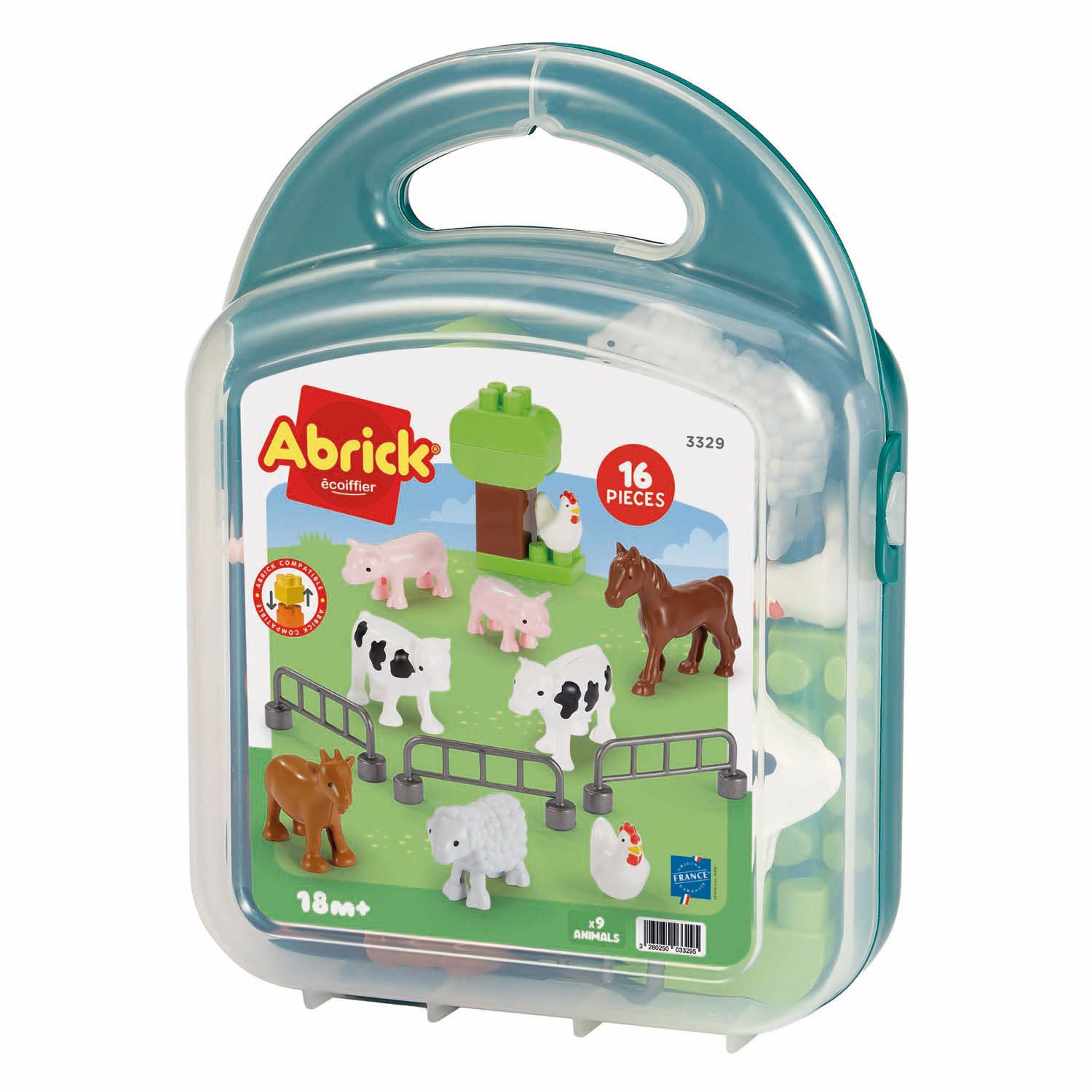Ecoiffier Abrick - koffer met boerderijdieren -