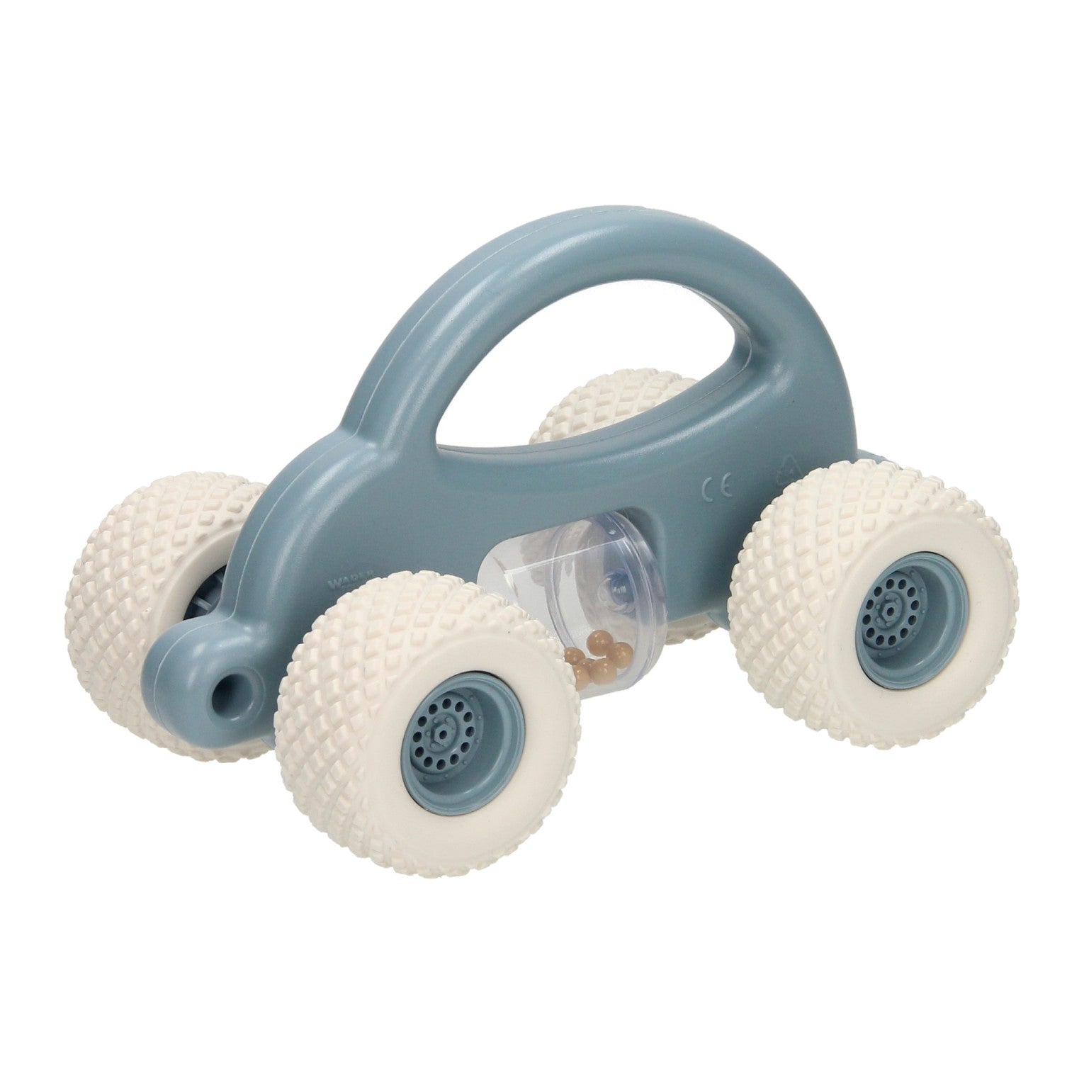 Cavallino - Cavallino Peuter speelgoedauto met rammelaar - pastel blauw