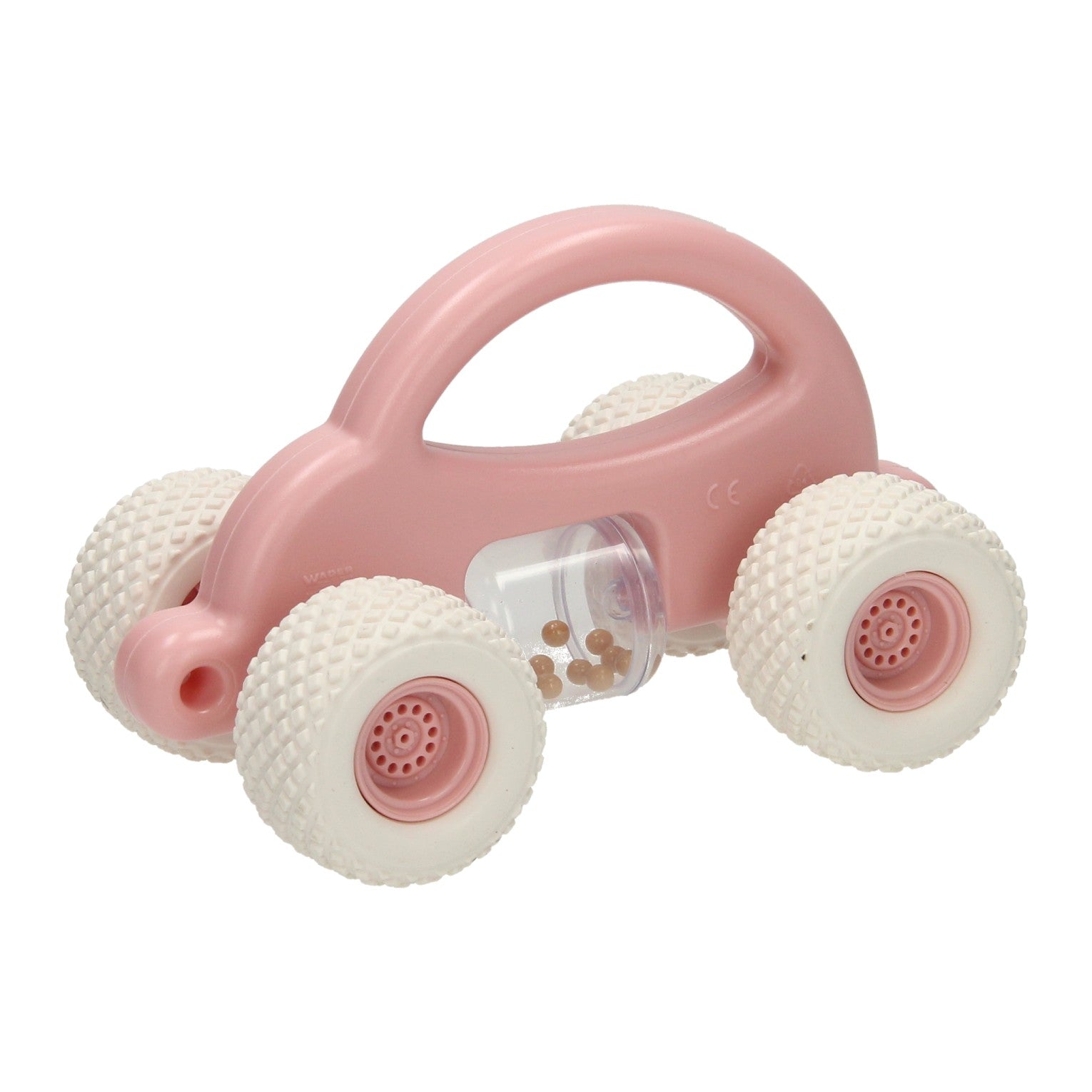 Cavallino - Cavallino Peuter speelgoedauto met rammelaar - pastel roze