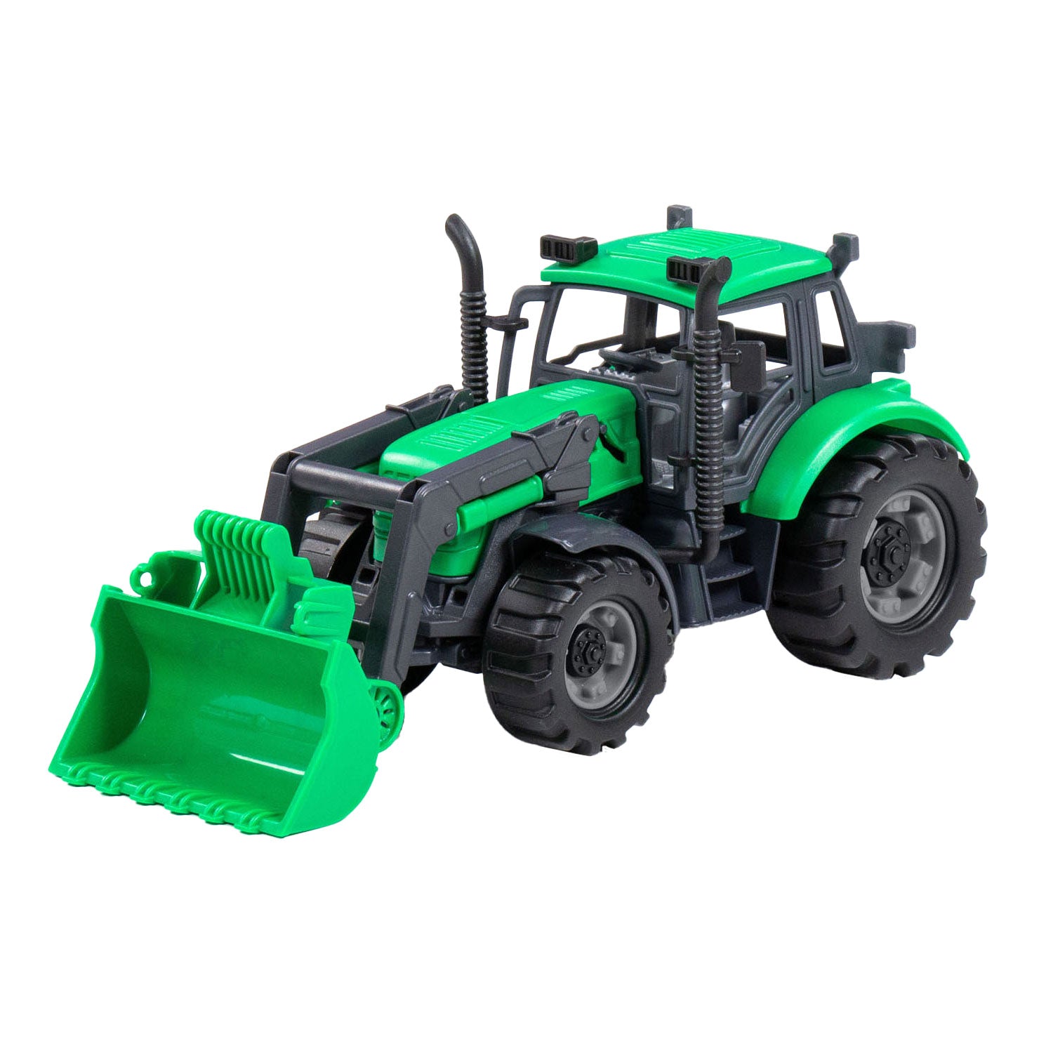 Merkloos cavallino tractor met shovel groen, schaal 1:32