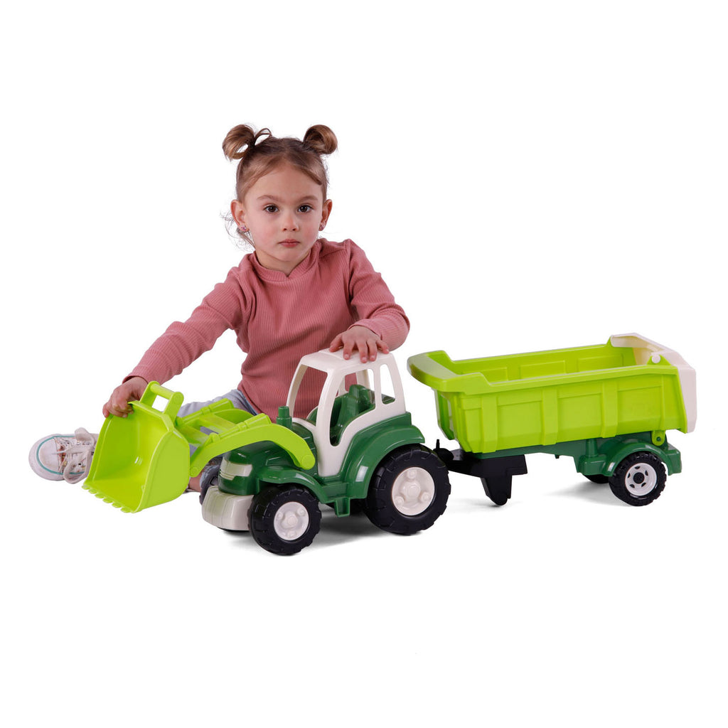 Cavallino - Cavallino xl tractor groen met kiep aanhangwagen 865cm