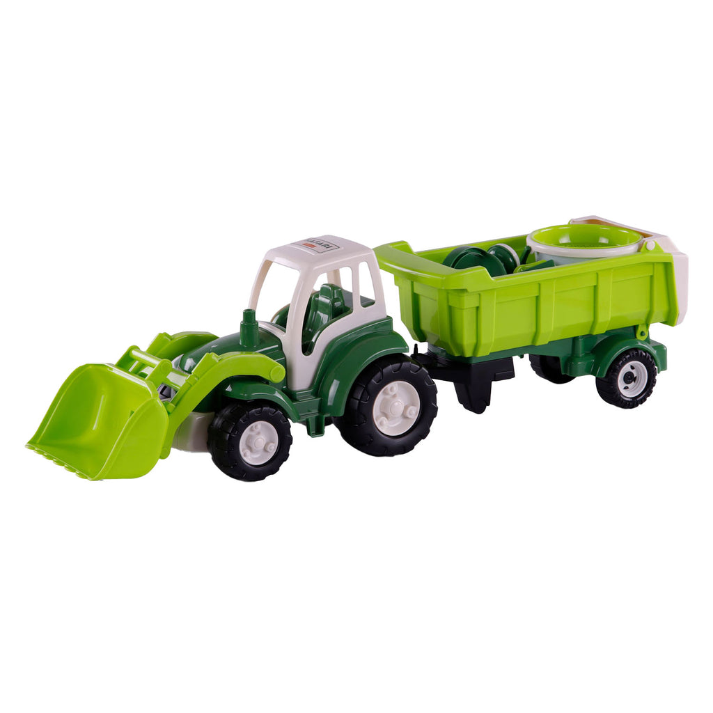 Cavallino - Cavallino xl tractor groen met kiep- aanhangwagen en emmerset 9 delig