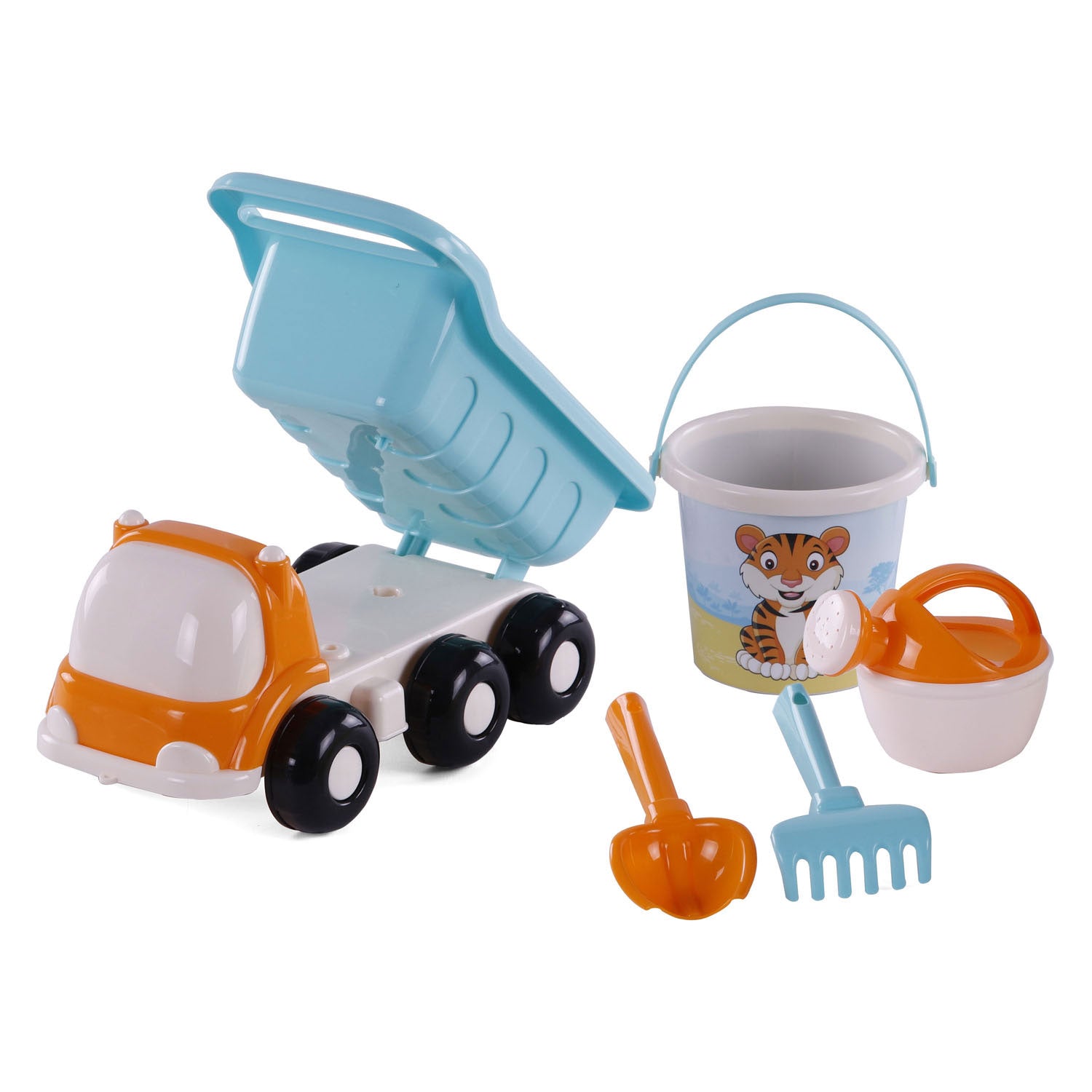 Cavallino - Cavallino strand kiepwagen met emmerset blauw 5dlg.