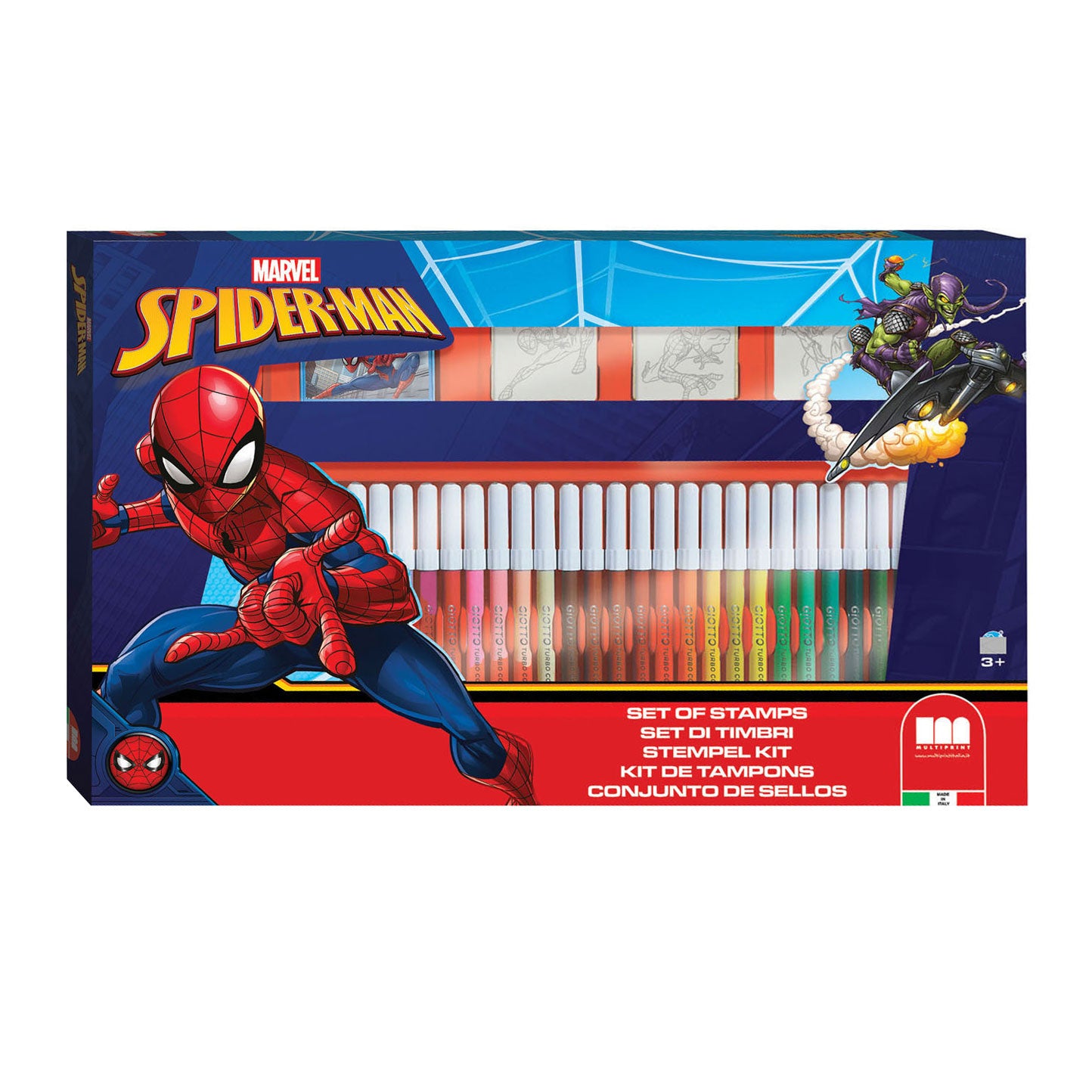 Multiprint - Multiprint Spiderman kleurset met stempels 41dlg.