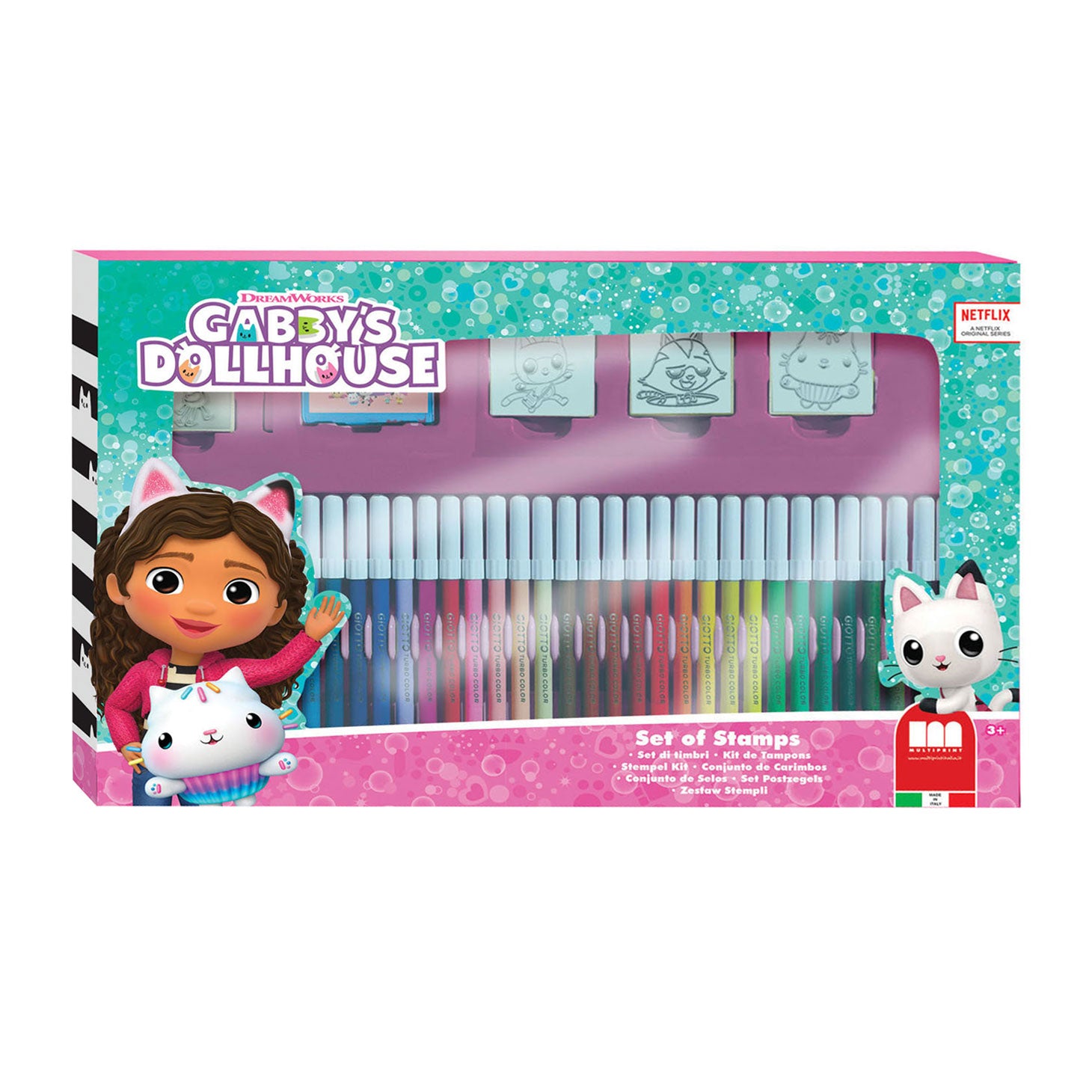 Multiprint gabby's poppenhuis kleurset met stempels, 41dlg.