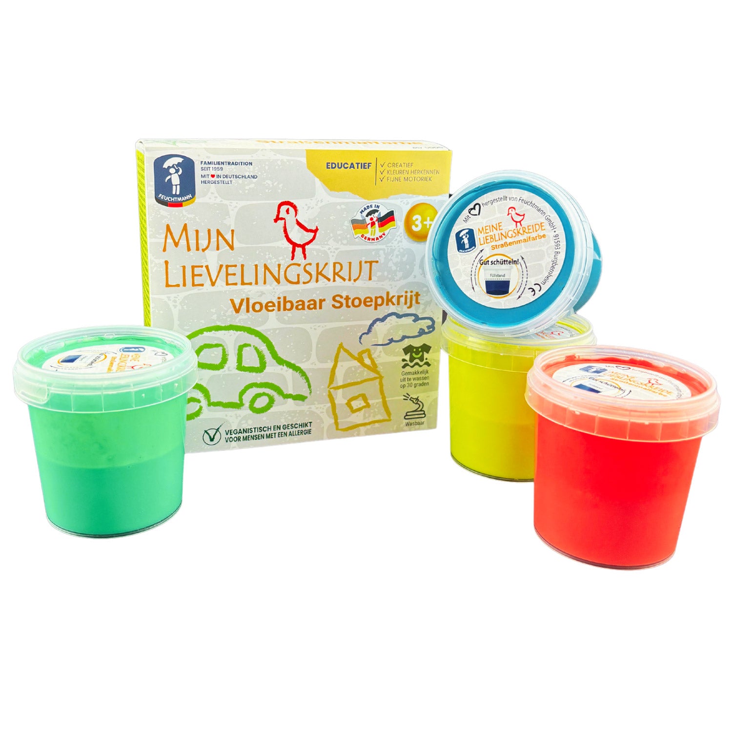 Feuchtmann - Feuchtmann Mijn lievelingskrijt - vloeibaar stoepkrijt 4x100gr.