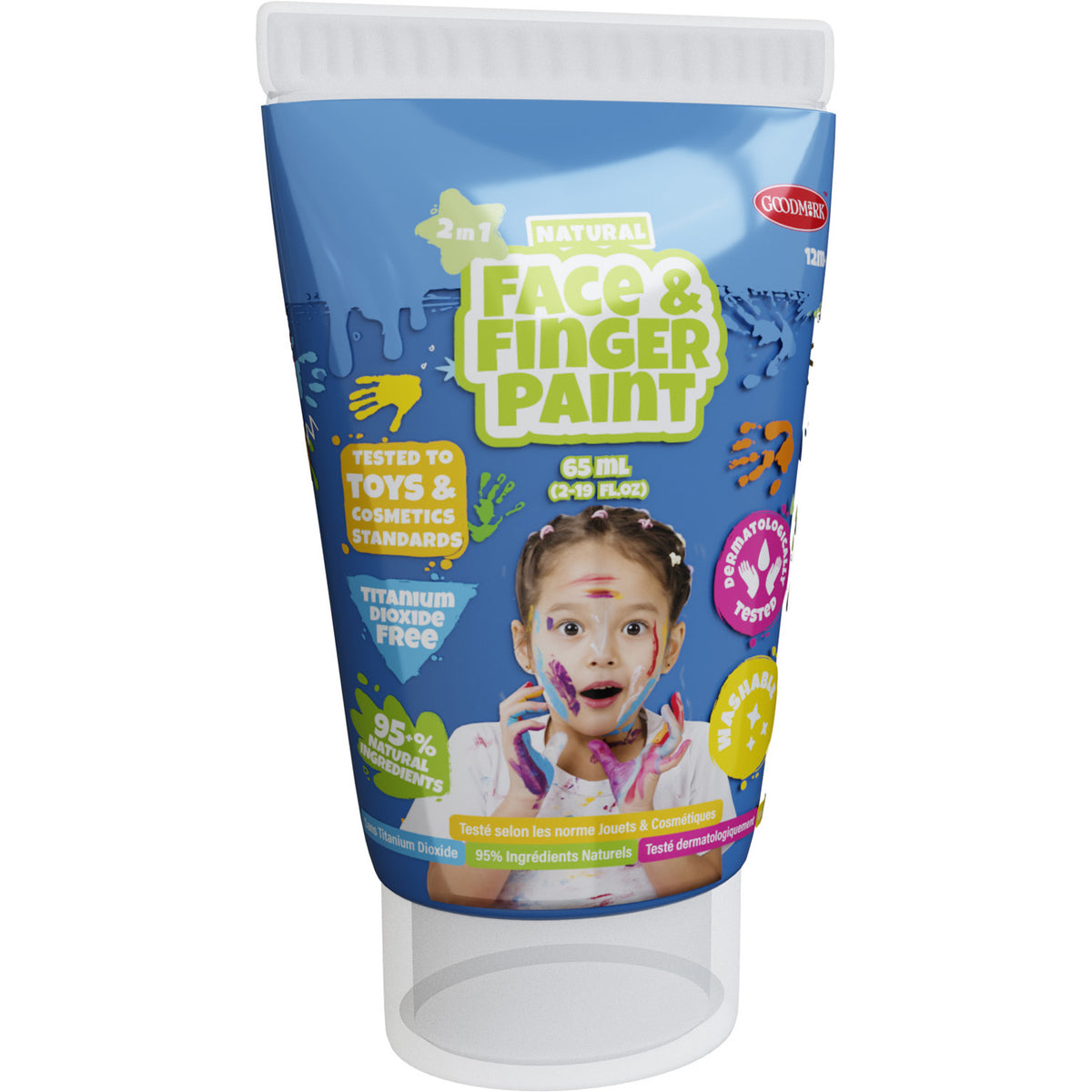 Boti - Boti Natural face & fingerpaint tube - blauw 65ml