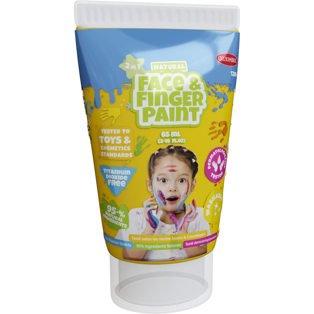 Boti - Boti Natural face & fingerpaint tube - geel 65ml