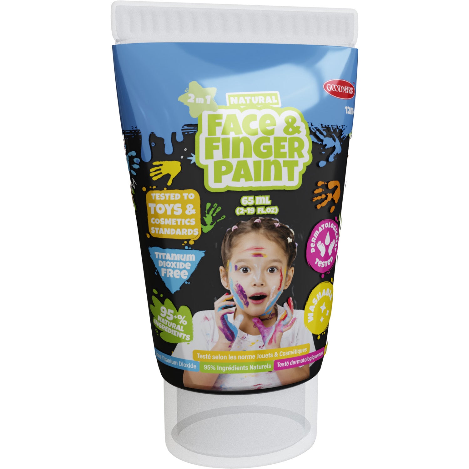 Boti - Boti Natural face & fingerpaint tube - zwart 65ml