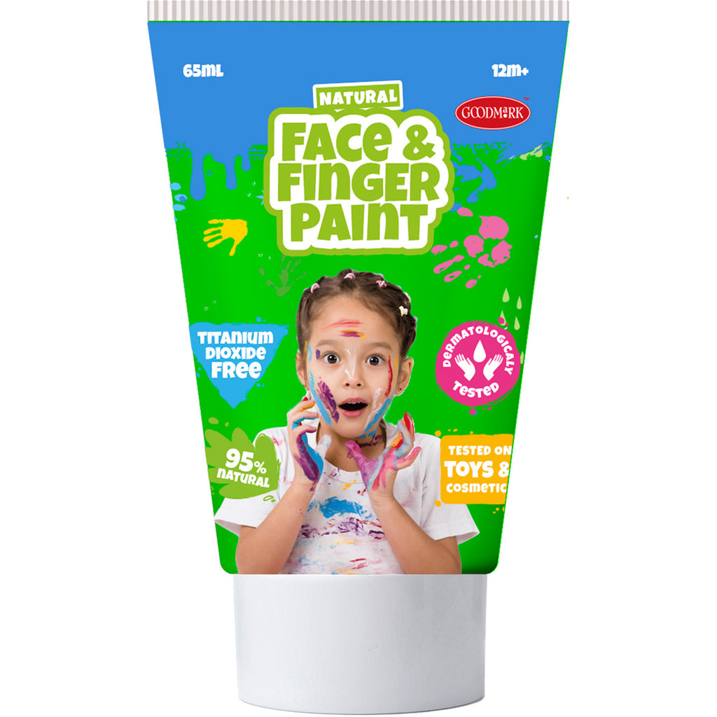 Natural face fingerpaint tube - groen en geel, 2x65ml