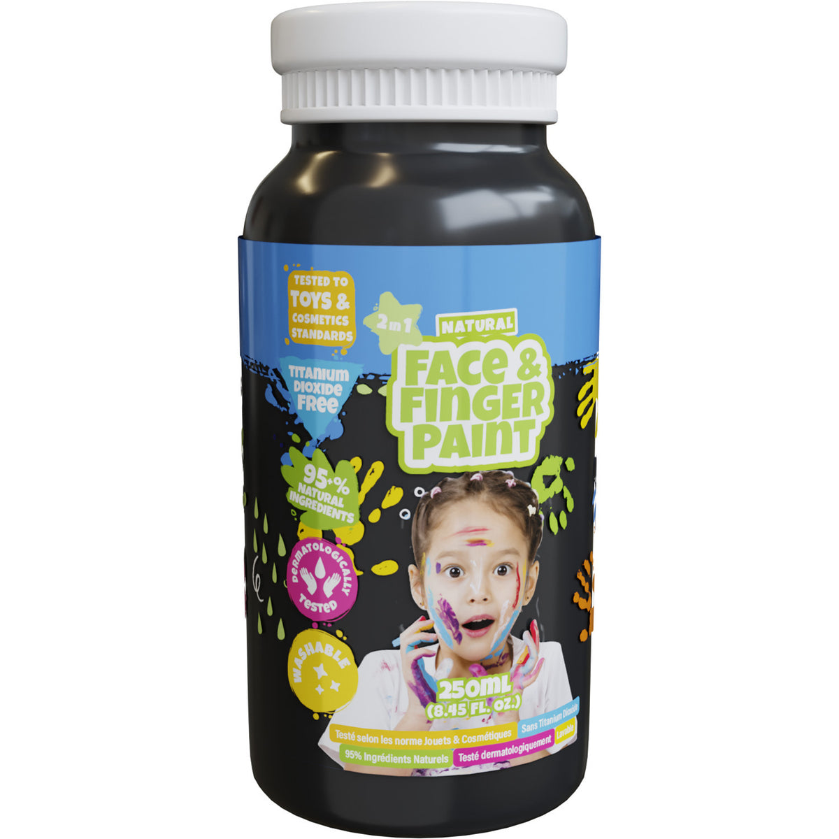 Boti - Boti Natural face & fingerpaint fles - zwart 250ml