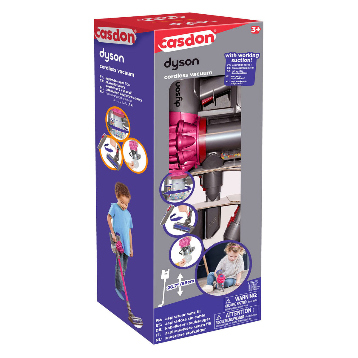 Casdon - Casdon dyson draadloze speelgoed stofzuiger - roze
