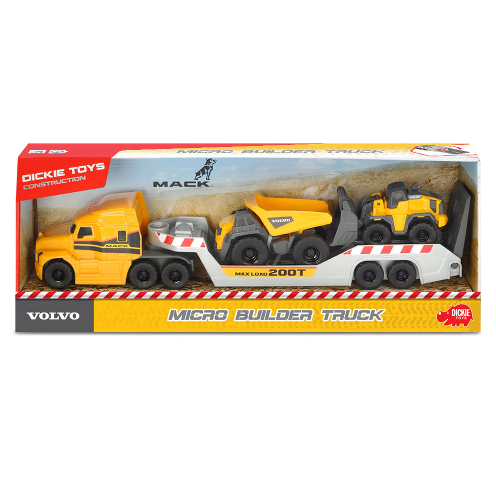 Dickie toys mack volvo - micro constructie - 32 cm - speelgoedvoertuig