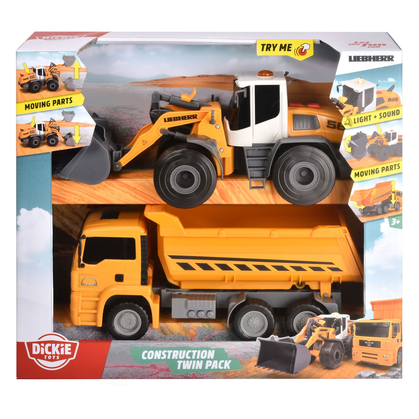 Dickie - Dickie constructievoertuigen set van 2