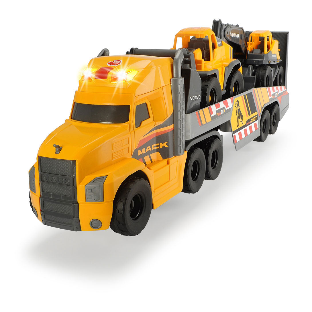 Dickie - Dickie mack/volvo transporter met werkvoertuigen