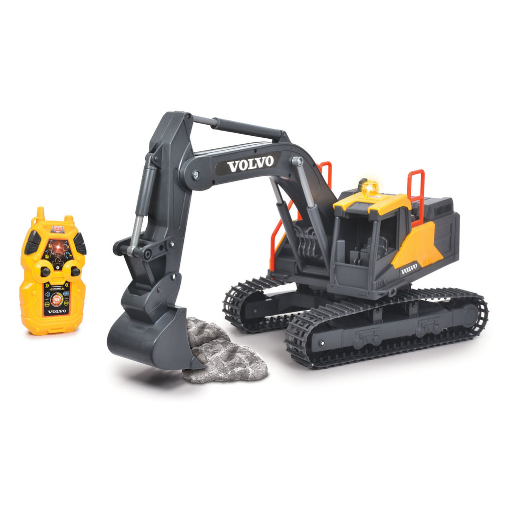 Dickie toys rc volvo graafmachine - vanaf 3 jaar - licht en geluid - bestuurbaar