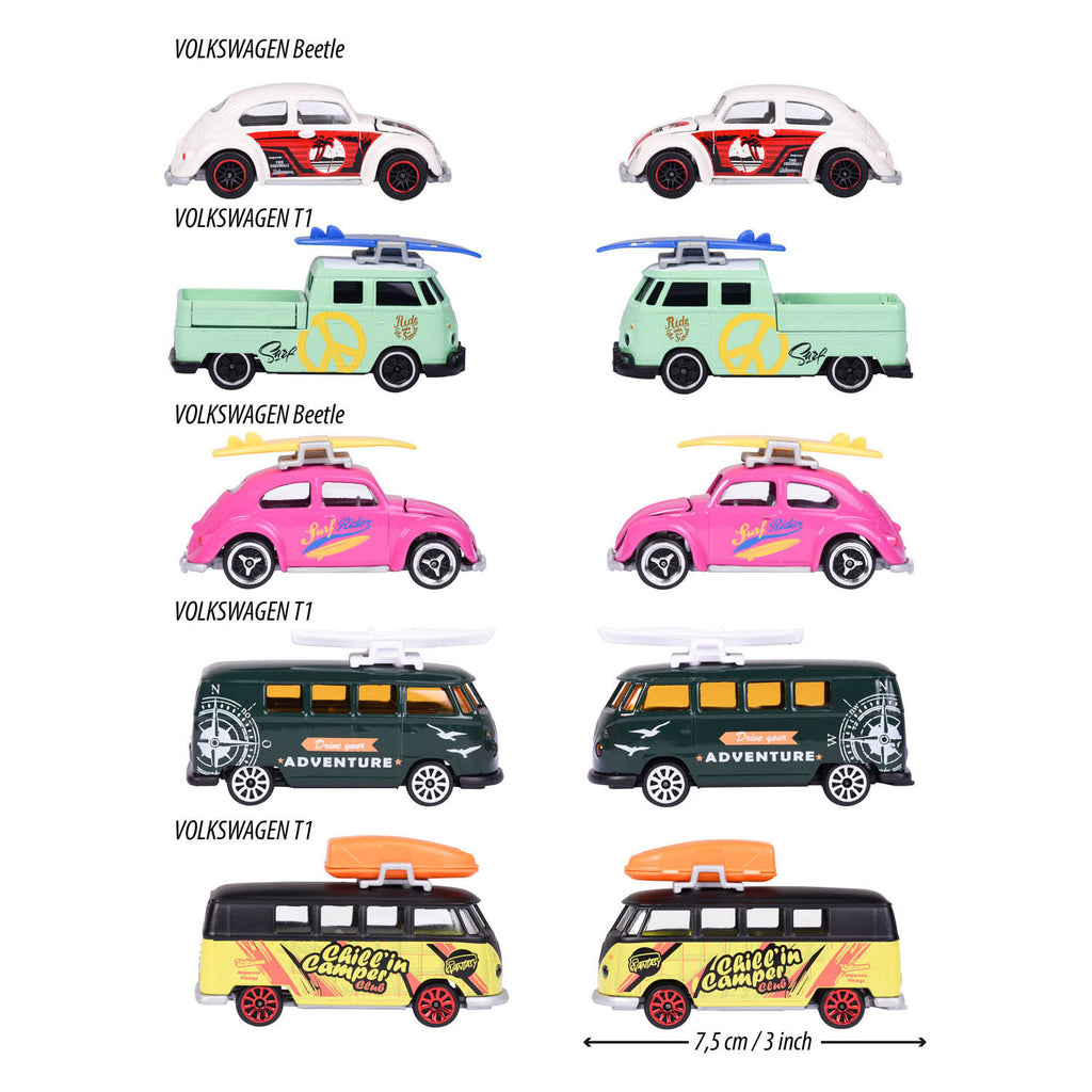 Majorette - Majorette volkswagen the originals speelauto's 5st.