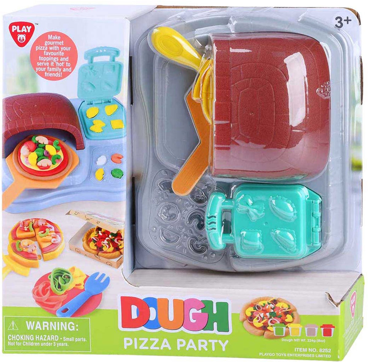 Playgo - go klei speelgoed pizza feest set met 4 kleipotjes voor kinderen.