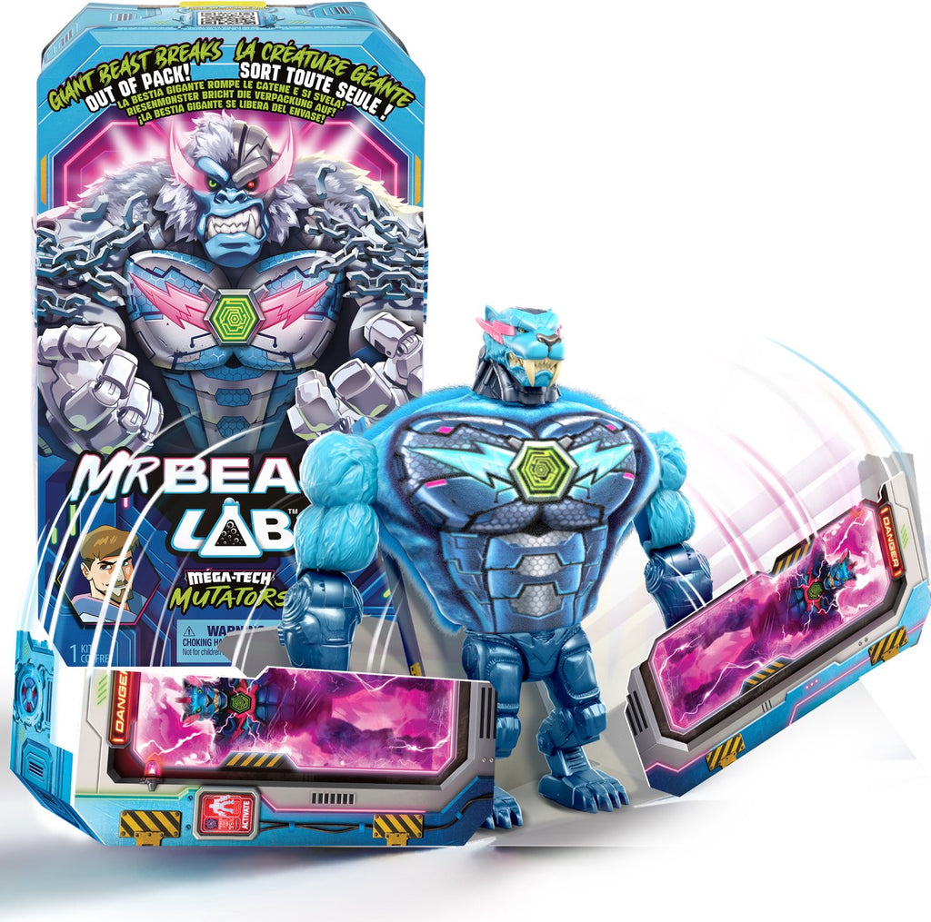 Mrbeast lab – mega-tech mutators - mega panthar – actiefiguur van 23 cm