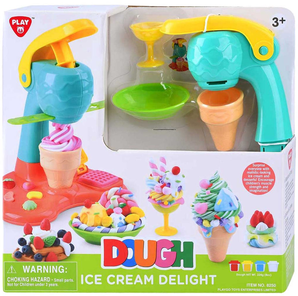 Playgo kleiset ijsjes boetseerklei met accessoires - 4 potjes.