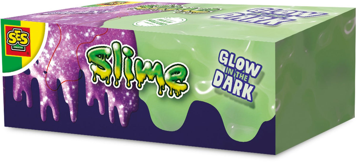 Ses creative slijm glow in the dark met glitterslijm - 2 x 120 g - vanaf 3 jaar - schoencadeautjes sinterklaas
