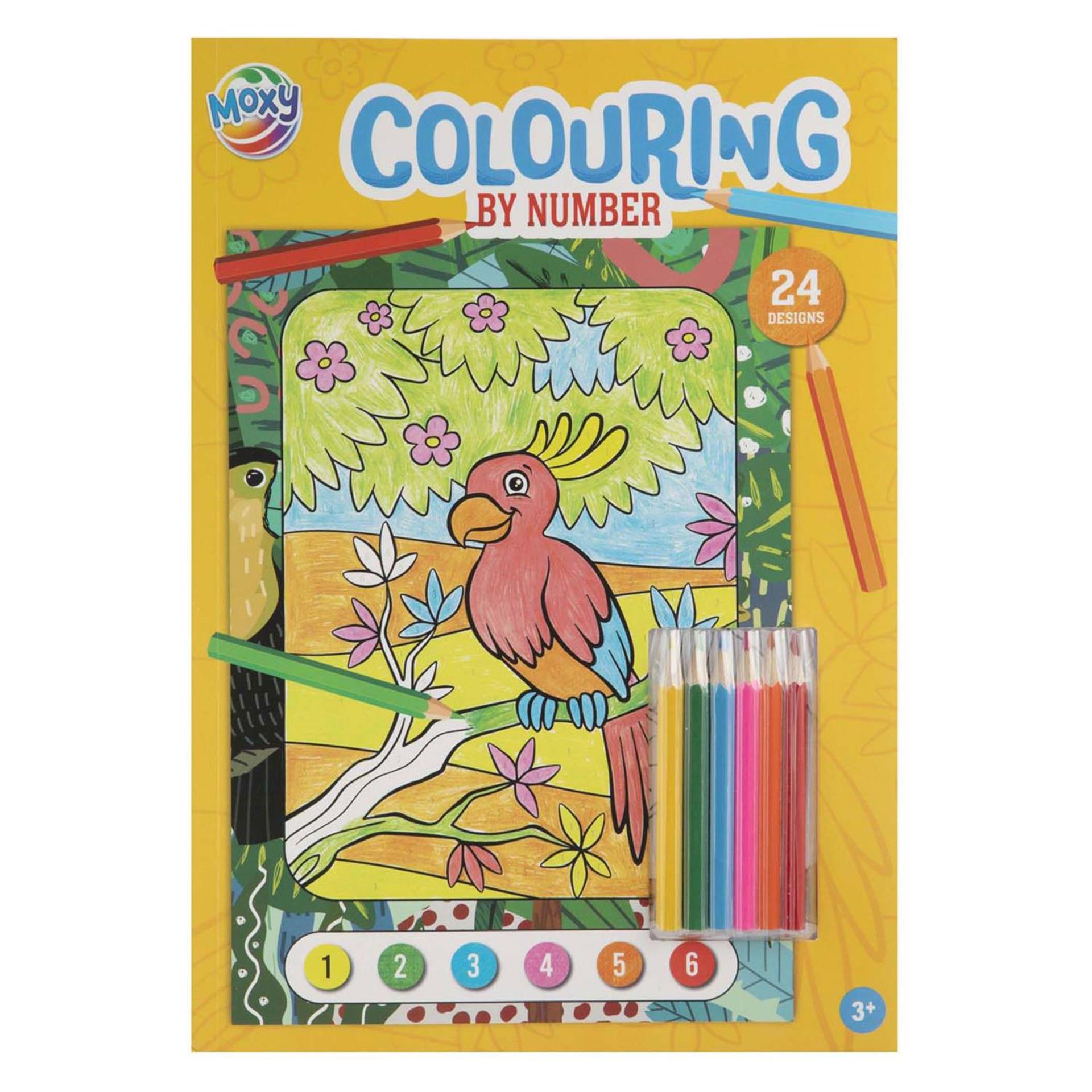 Moxy kleuren op nummer a4 + 5 potloodjes