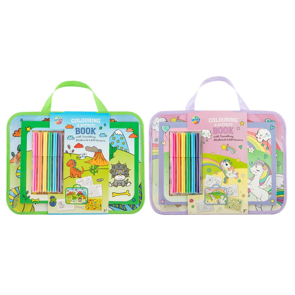 Moxy - Moxy Reistray incl. kleur- & activiteitenboek - dinosaurus