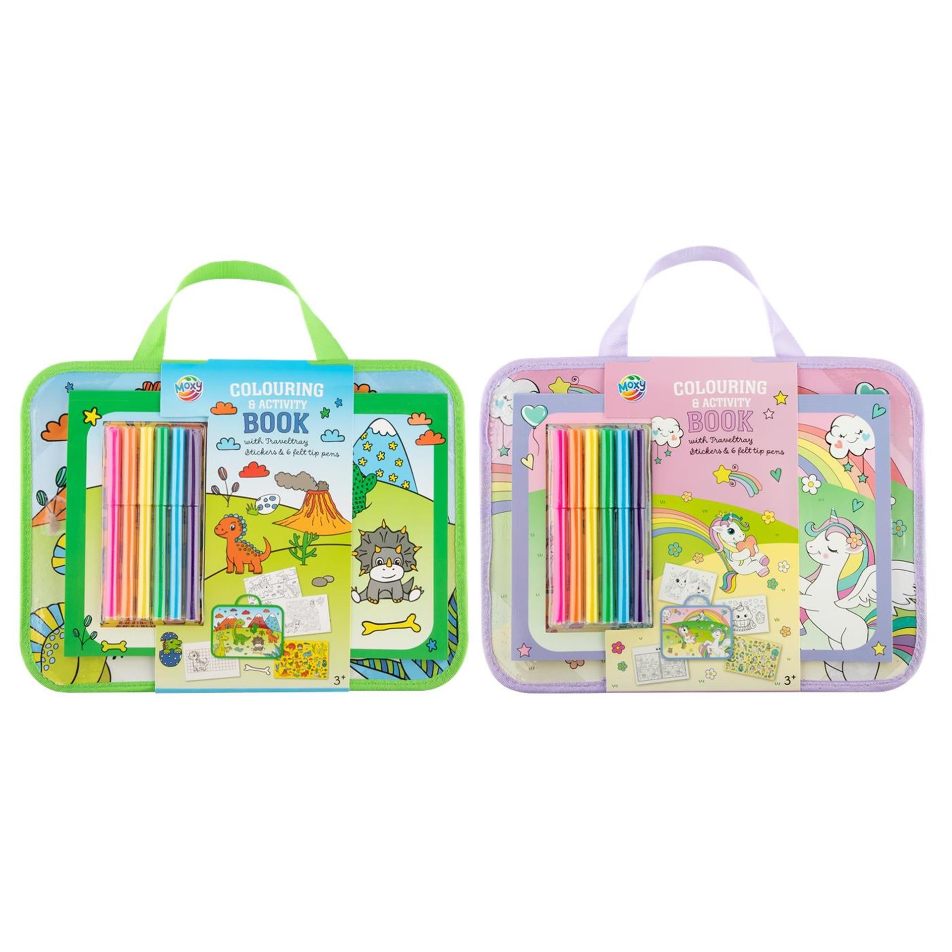 Moxy - Moxy Reistray incl. kleur- & activiteitenboek - dinosaurus