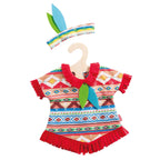 Heless poppen indianenset blauwe veren, 28-35 cm