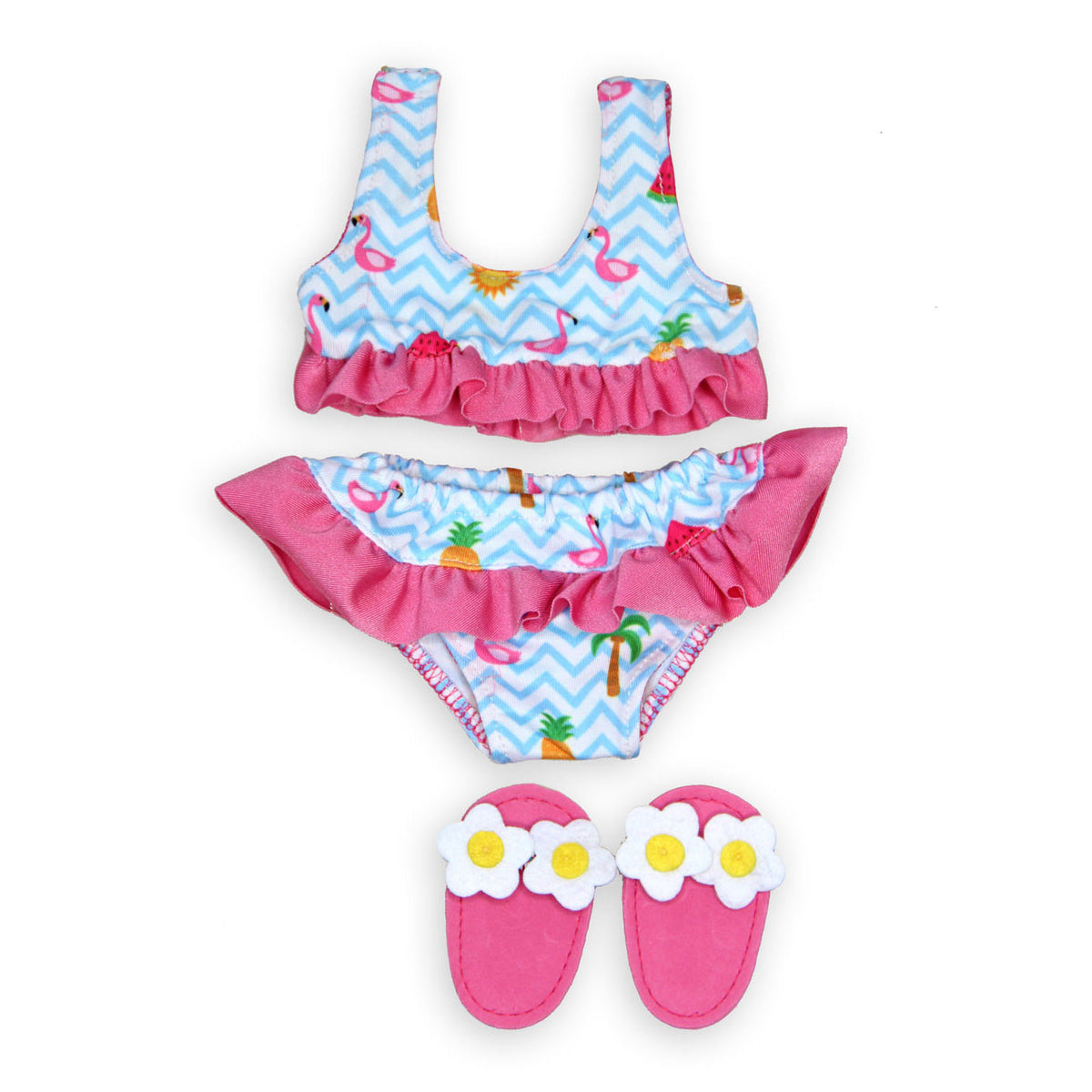 Heless poppenbikini met slippers voor pop van 35-45 cm