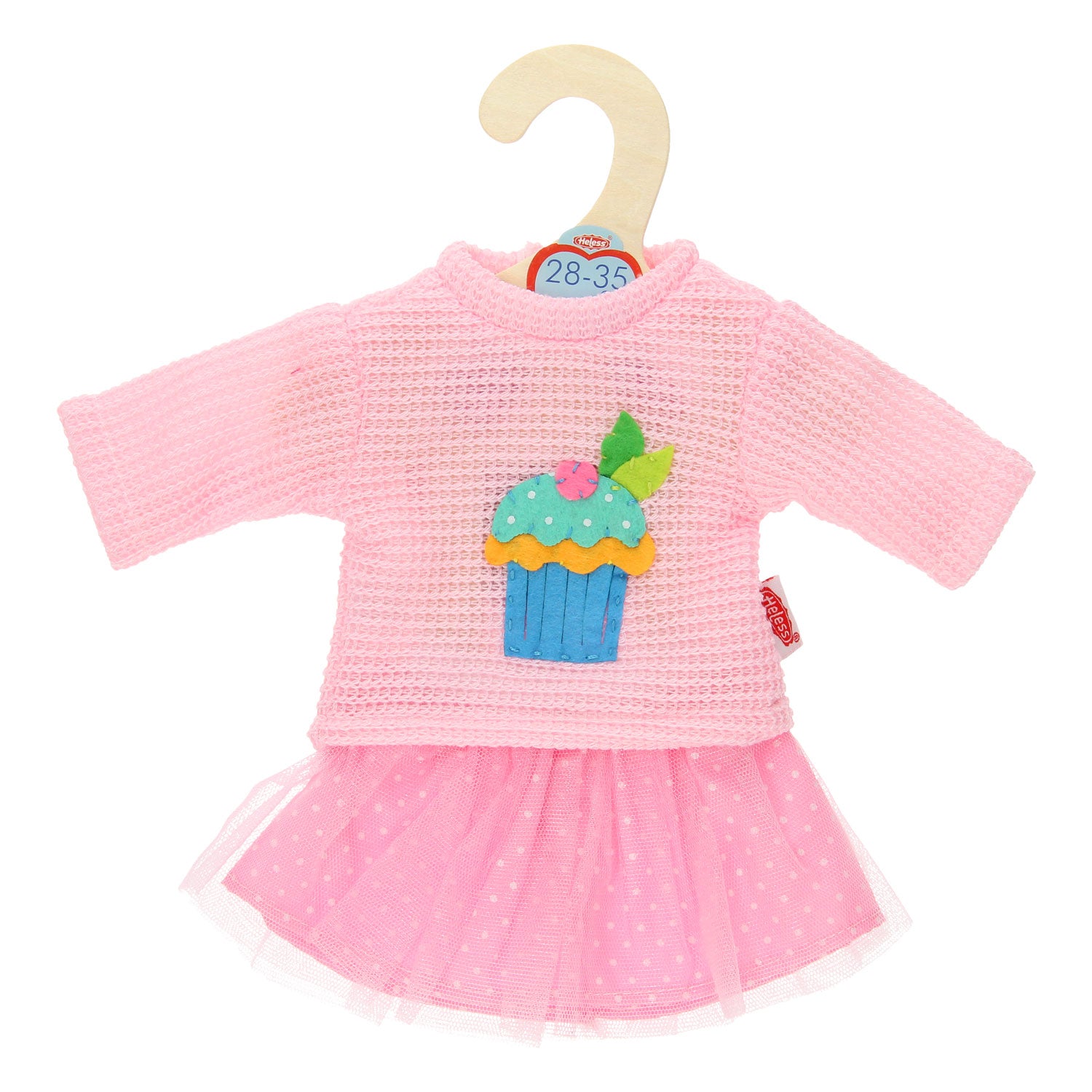 Heless poppen pullover met rok roze, 28-35 cm