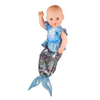 Heless - Heless Poppenjurk zeemeermin met pailletten 28-35 cm