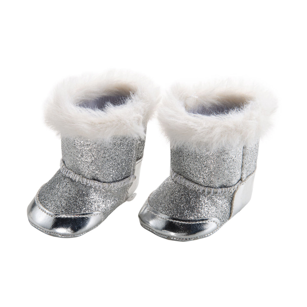 Heless poppenschoenen laarzen 38-45 cm meisjes polyester zilver 38 42
