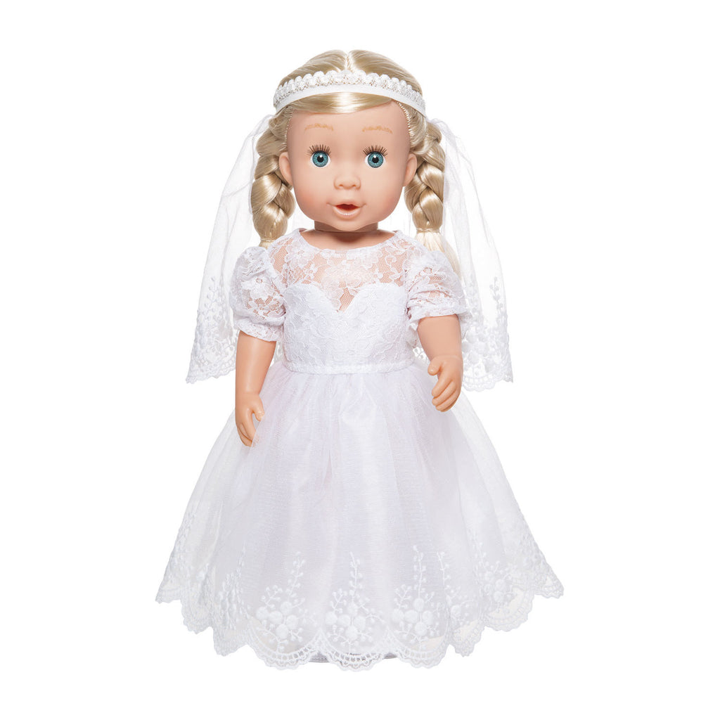 Heless poppenkleding trouwjurk - wit voor poppen van 28-35 cm - 3-delig
