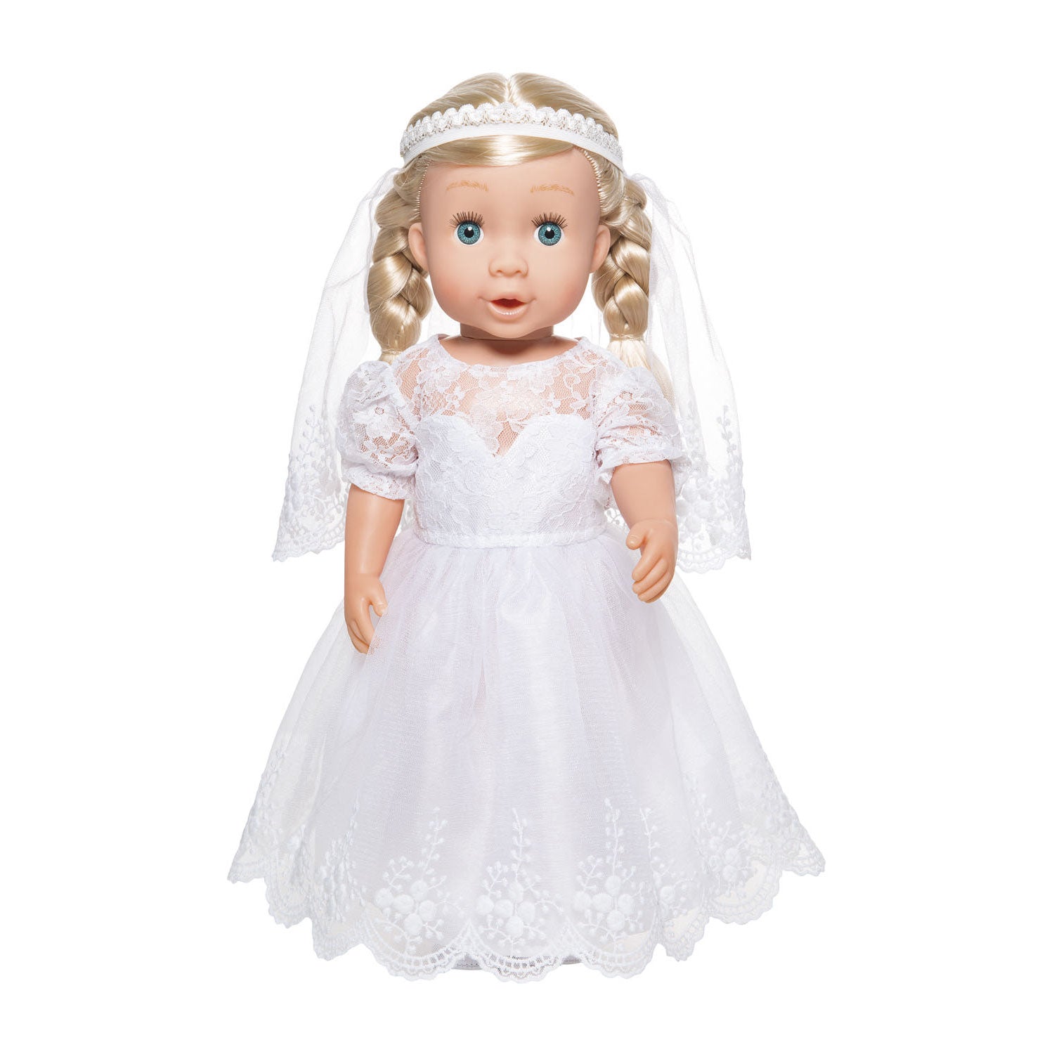 Heless poppenkleding trouwjurk - wit voor poppen van 28-35 cm - 3-delig