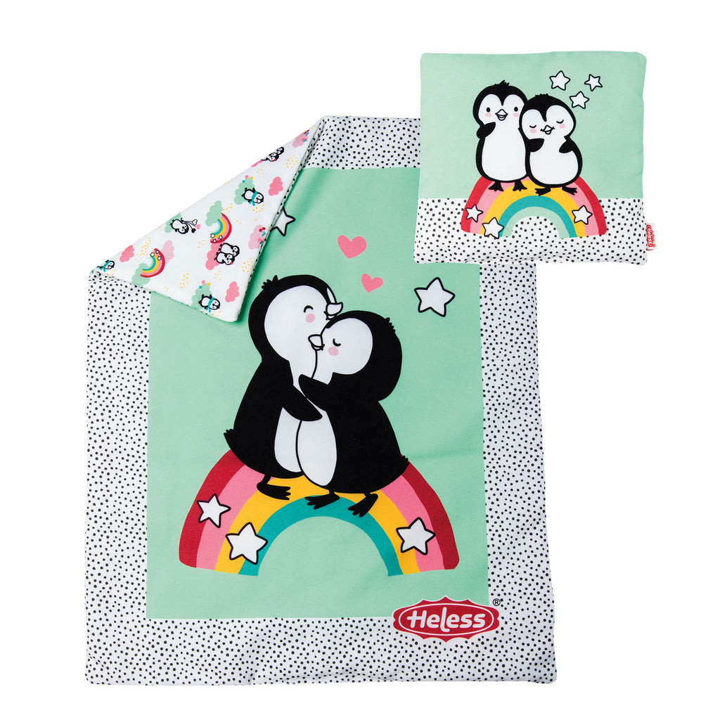 Heless - Heless Poppendeken pinguin met kussen