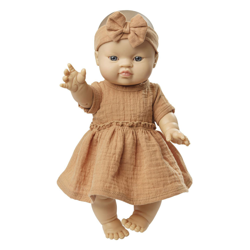 Heless - Heless Poppenjurk bruin met ruches 28-35 cm