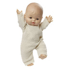 Heless - Heless Poppen brei overall ecru 28-35cm