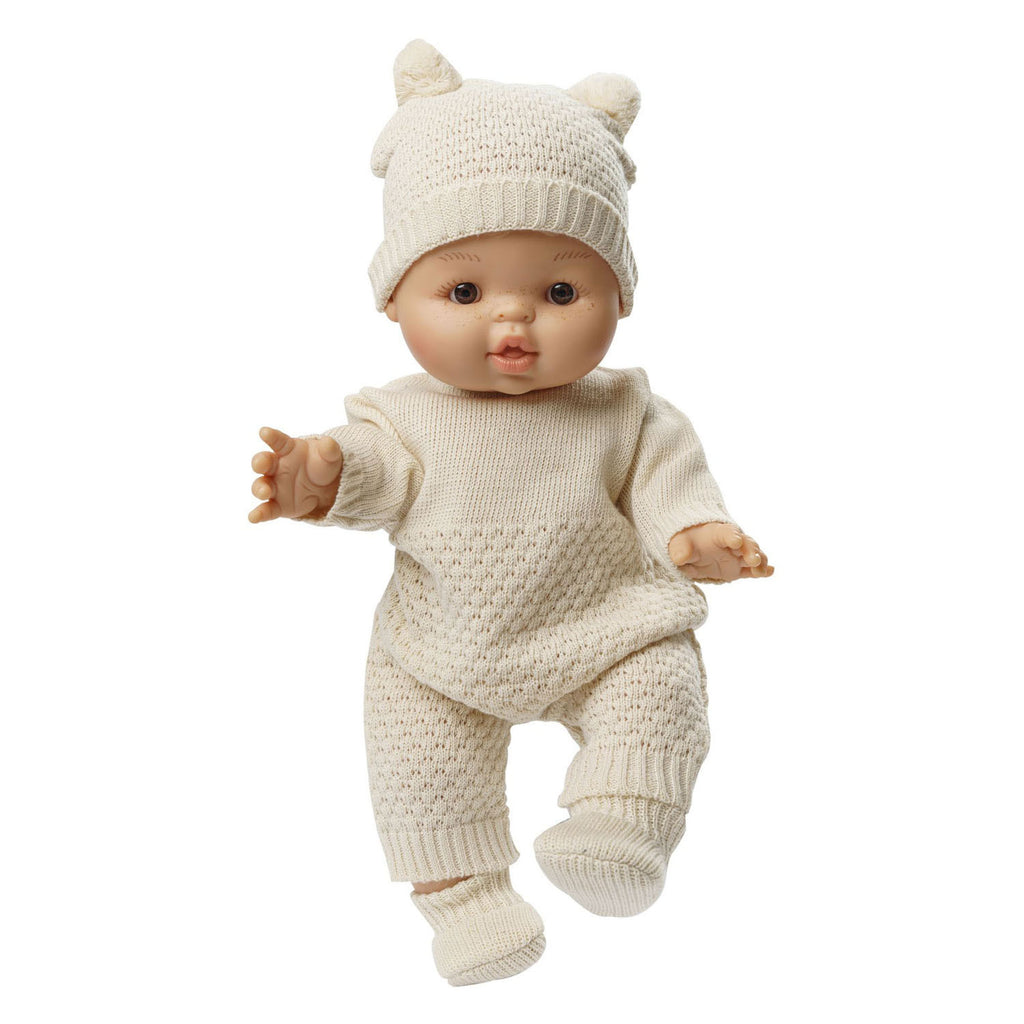 Heless - Heless Poppen brei overall ecru 28-35cm