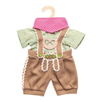 Heless - Heless Poppenkleding lederhosen met overhemd en sjaal35-45 cm