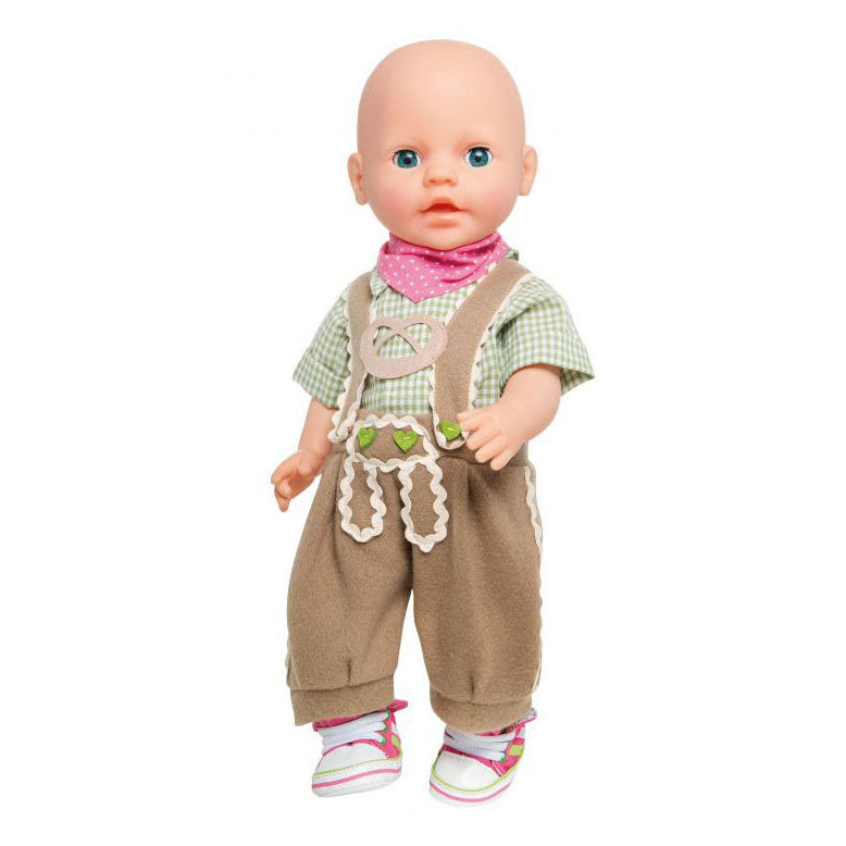 Heless - Heless Poppenkleding lederhosen met overhemd en sjaal35-45 cm