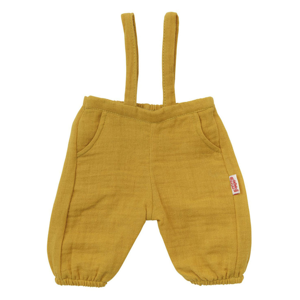 Heless poppenkleding tuinbroek okergeel biologisch katoen 35-45 cm.