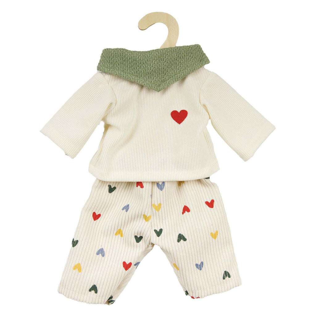 Heless - Heless Poppen ribfluwelen broek hartjesconfetti 28-35 cm
