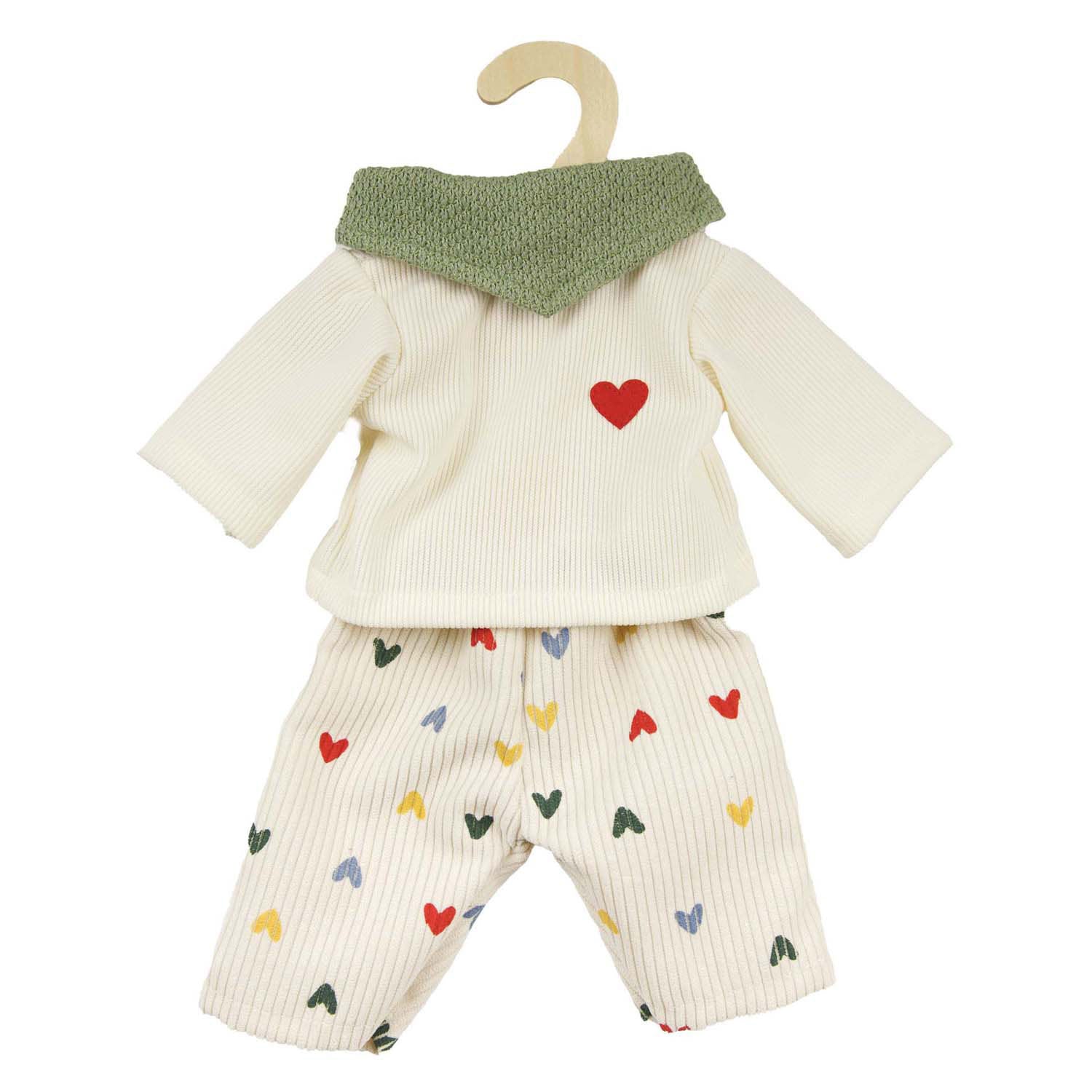 Heless - Heless Poppen ribfluwelen broek hartjesconfetti 28-35 cm