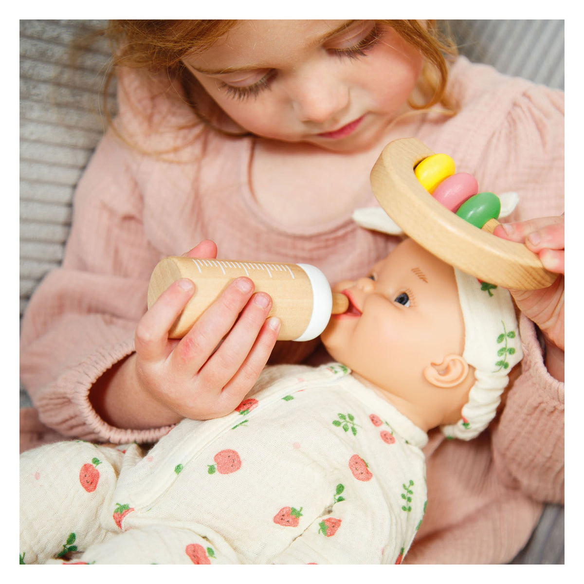 Heless - Heless Houten fles voor poppen schaapjes